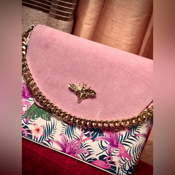 New NWT MADE IN ITALY VERA PELLE GENUINE LEATHER LILAC PINK FLAMINGO PURSE - Picture 2 of 15